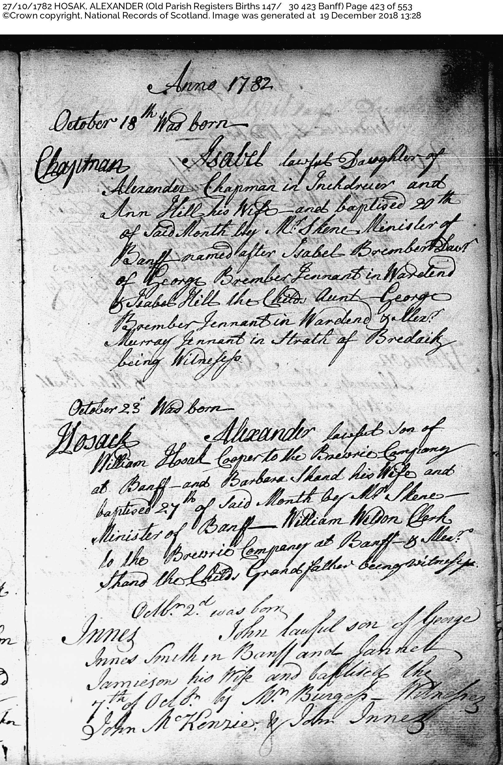 AlexanderHossack_B1782 Banff, October 23, 1782